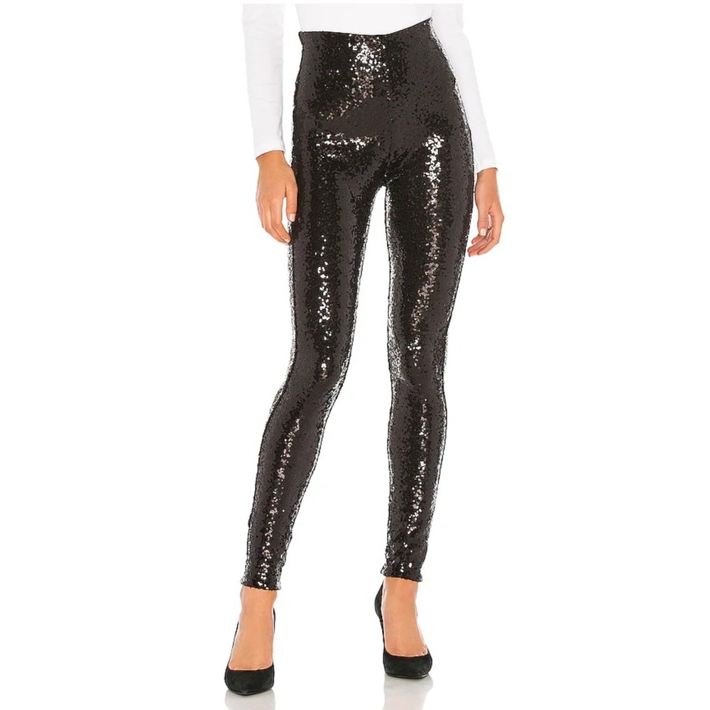NWT Commando Women's Black High Waisted Sequin Leggings Size Small